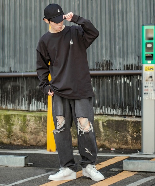 improves(インプローブス)の「ダメージ加工 ワイド デニムパンツ(デニムパンツ・メンズ・ブラック/ブルー・MEDIUM/LARGE)」の20枚目の写真