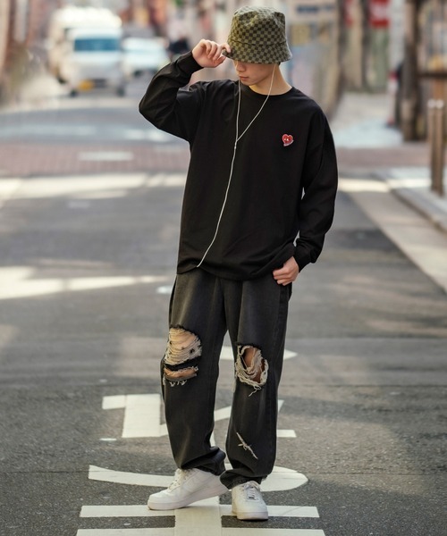 improves(インプローブス)の「ダメージ加工 ワイド デニムパンツ(デニムパンツ・メンズ・ブラック/ブルー・MEDIUM/LARGE)」の21枚目の写真