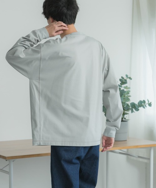 FORK&SPOON（フォークアンドスプーン）の「FORK&SPOON　サイドスイッチロングスリーブTシャツ（Tシャツ/カットソー・メンズ・ライトグレー/スミクロ・4/5）」の2枚目の写真