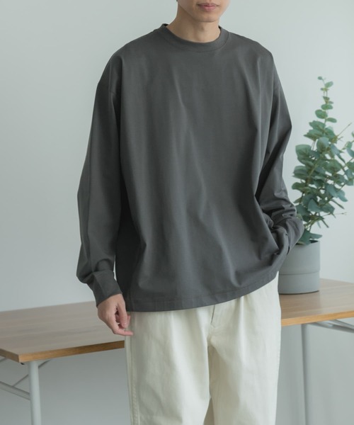 FORK&SPOON（フォークアンドスプーン）の「FORK&SPOON　サイドスイッチロングスリーブTシャツ（Tシャツ/カットソー・メンズ・ライトグレー/スミクロ・4/5）」の3枚目の写真