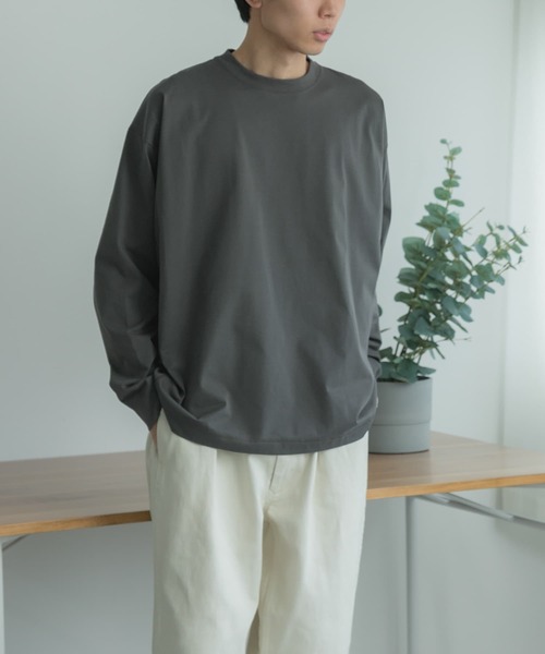 FORK&SPOON（フォークアンドスプーン）の「FORK&SPOON　サイドスイッチロングスリーブTシャツ（Tシャツ/カットソー・メンズ・ライトグレー/スミクロ・4/5）」の8枚目の写真