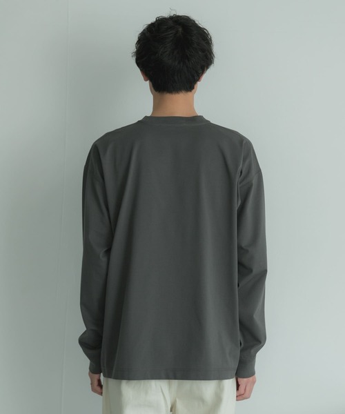 FORK&SPOON（フォークアンドスプーン）の「FORK&SPOON　サイドスイッチロングスリーブTシャツ（Tシャツ/カットソー・メンズ・ライトグレー/スミクロ・4/5）」の5枚目の写真