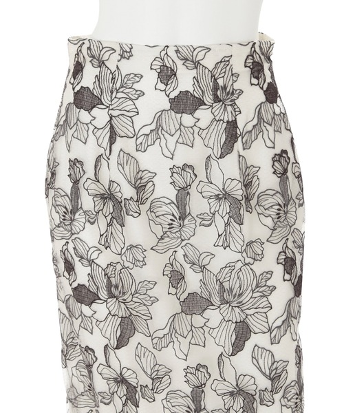 MERCURYDUO（マーキュリーデュオ）の「チュールラインフラワーエンブロイダリータイトスカート（スカート・レディース・アイボリー/ラベンダー・SMALL/MEDIUM）」の19枚目の写真