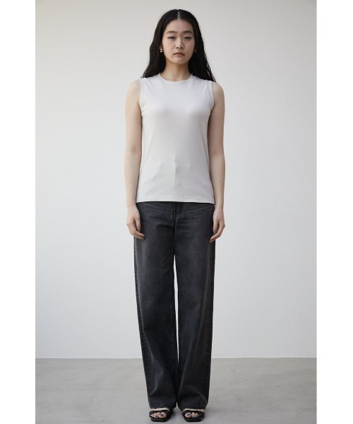 AZUL by moussy(アズールバイマウジー)の「A/B RIB CREW NECK TANK TOP/アズールベーシッククルーネックタンクトップ(タンクトップ・レディース・ブラック/ホワイト系その他/ホワイト・SMALL/MEDIUM)」の6枚目の写真