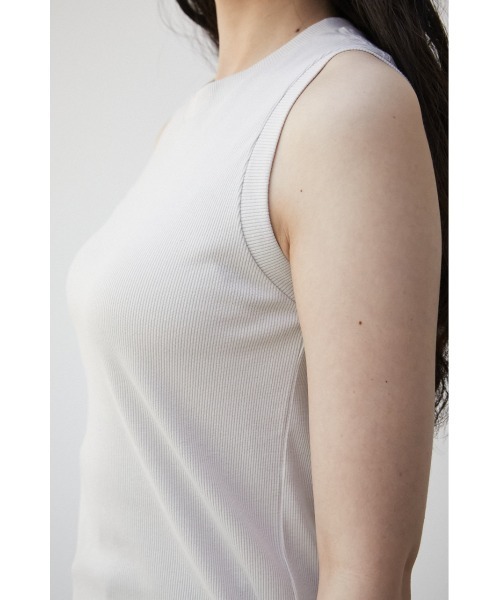 AZUL by moussy(アズールバイマウジー)の「A/B RIB CREW NECK TANK TOP/アズールベーシッククルーネックタンクトップ(タンクトップ・レディース・ブラック/ホワイト系その他/ホワイト・SMALL/MEDIUM)」の11枚目の写真