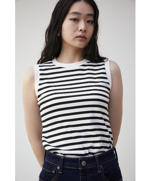 AZUL by moussy(アズールバイマウジー)の「A/B RIB CREW NECK TANK TOP/アズールベーシッククルーネックタンクトップ(タンクトップ・レディース・ブラック/ホワイト系その他/ホワイト・SMALL/MEDIUM)」の13枚目の写真