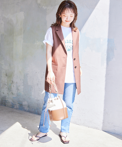 SLOBE IENA（スローブイエナ）の「【&MyuQ/アンドミューク】 PONTO キャンバスハンドバッグ（ハンドバッグ・レディース・ブラウン・FREE）」の3枚目の写真