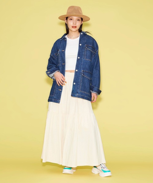 FOREVER 21(フォーエバー トゥエンティーワン)の「【STREET】ナイロンロングスカート(スカート・レディース・ブラック/ホワイト・FREE)」の8枚目の写真