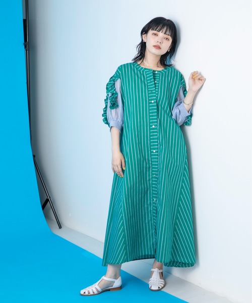 Eimee Law（エイミーロウ）の「フリルスリーブ ストライプシャツ