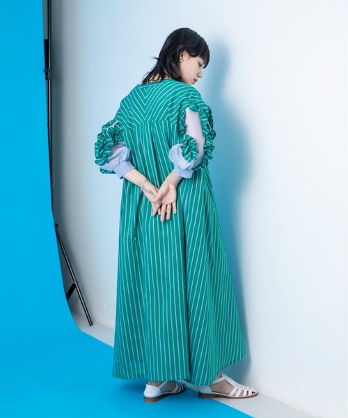 Eimee Law（エイミーロウ）の「フリルスリーブ ストライプシャツ 