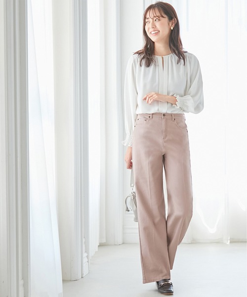 alotta(アロッタ)の「きれいめストレッチカラーワイドパンツ(その他パンツ・レディース・オフホワイト/ベージュ/ブラック/グリーン/ネイビー/ダークネイビー/ピンク・LARGE/SMALL/XX-LARGE/MEDIUM/X-LARGE)」の20枚目の写真