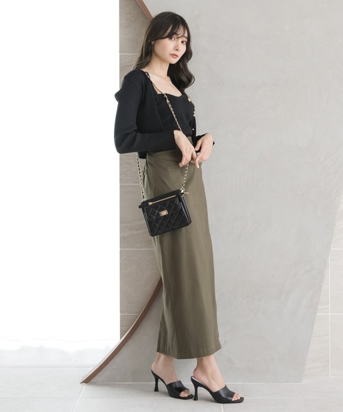 Julia Boutique(ジュリアブティック)の「チェーンショルダーキルティングバッグ/23144(ショルダーバッグ・レディース・アイボリー/ブラック・ONE)」の4枚目の写真