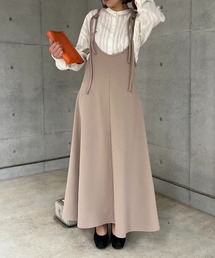 mi via loca | カットジョーゼット ノットストラップ フレアキャミワンピース(ワンピース)