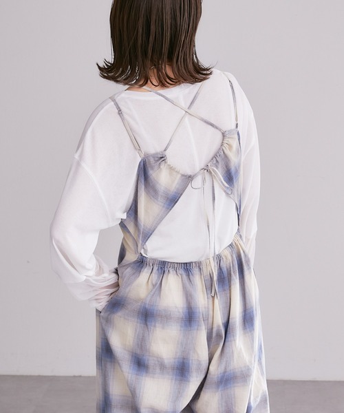 CIAOPANIC TYPY（チャオパニックティピー）の「オンブレチェックキャミサロペ（サロペット/オーバーオール・レディース・イエロー/ブルー・ONE SIZE）」の11枚目の写真