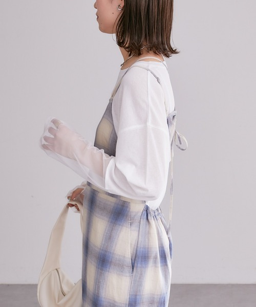 CIAOPANIC TYPY（チャオパニックティピー）の「オンブレチェックキャミサロペ（サロペット/オーバーオール・レディース・イエロー/ブルー・ONE SIZE）」の10枚目の写真