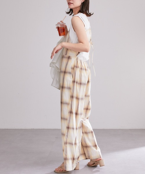 CIAOPANIC TYPY（チャオパニックティピー）の「オンブレチェックキャミサロペ（サロペット/オーバーオール・レディース・イエロー/ブルー・ONE SIZE）」の14枚目の写真