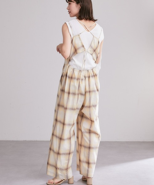 CIAOPANIC TYPY（チャオパニックティピー）の「オンブレチェックキャミサロペ（サロペット/オーバーオール・レディース・イエロー/ブルー・ONE SIZE）」の17枚目の写真