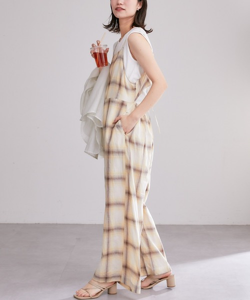 CIAOPANIC TYPY（チャオパニックティピー）の「オンブレチェックキャミサロペ（サロペット/オーバーオール・レディース・イエロー/ブルー・ONE SIZE）」の15枚目の写真