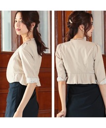 PREFERIR | 裏レース ペプラム パーティ ショート丈 ジャケット(ノーカラージャケット)