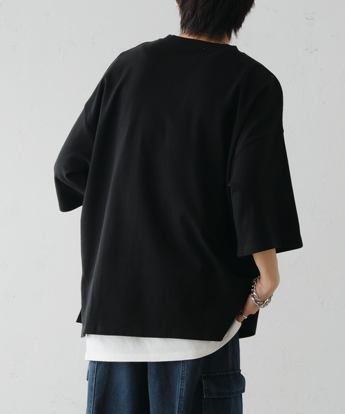 epnok(エプノック)の「サイドスリットベーシックルーズTee(Tシャツ/カットソー・メンズ・ブラック/グレイッシュベージュ/オフホワイト・SMALL/MEDIUM/LARGE)」の7枚目の写真