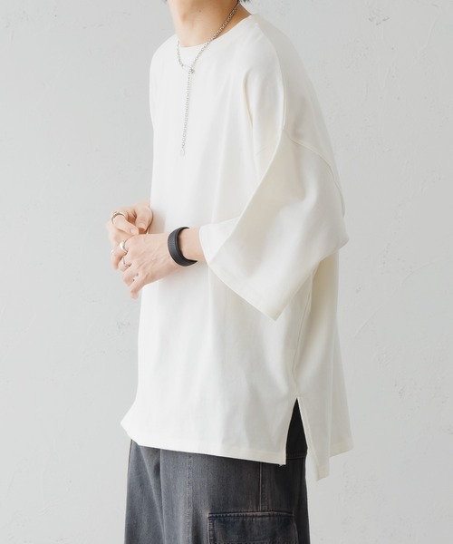 epnok(エプノック)の「サイドスリットベーシックルーズTee(Tシャツ/カットソー・メンズ・ブラック/グレイッシュベージュ/オフホワイト・SMALL/MEDIUM/LARGE)」の14枚目の写真