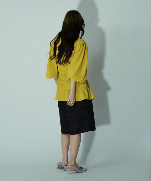 Ezick(エジック)の「Waist shirring シャツブラウス(シャツ/ブラウス・レディース・ブラック/ホワイト/イエロー・FREE)」の18枚目の写真