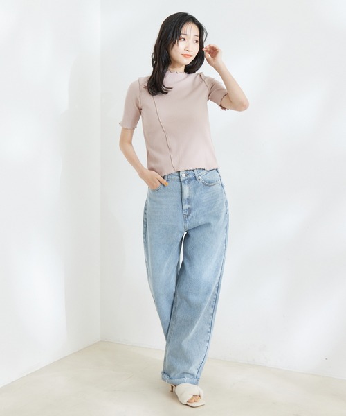 Jayro(ジャイロ)の「ストレッチテレコリブメローカットソー(Tシャツ/カットソー・レディース・チャコールグレー/ブラック/ホワイト系その他/グレー系その他・M)」の8枚目の写真