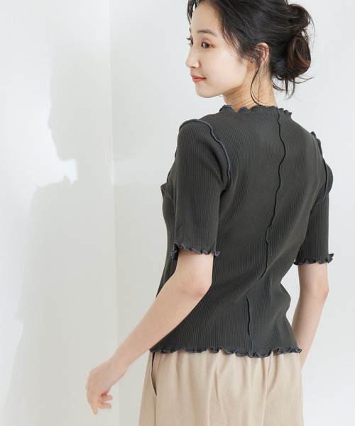 Jayro(ジャイロ)の「ストレッチテレコリブメローカットソー(Tシャツ/カットソー・レディース・チャコールグレー/ブラック/ホワイト系その他/グレー系その他・M)」の16枚目の写真