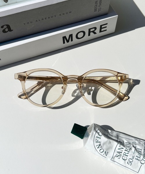 CEMONEMO(セモネモ)の「【UVカット】 ボストンフレーム メガネ(メガネ・レディース・ブラック/ブラウン/クリア・FREE)」の1枚目の写真