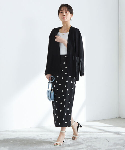 NOLLEY’S(ノーリーズ)の「《手洗い可能》シアー羽織りカーディガン(カーディガン/ボレロ・レディース・アイボリー/ブラック/ライトグレー・38)」の13枚目の写真