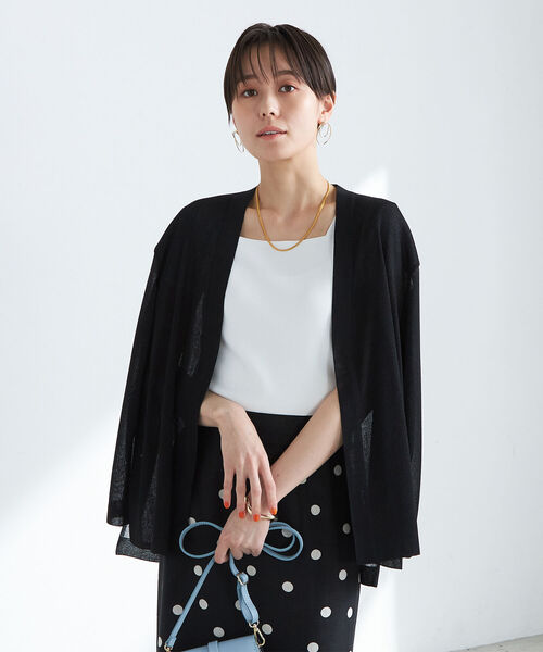NOLLEY’S(ノーリーズ)の「《手洗い可能》シアー羽織りカーディガン(カーディガン/ボレロ・レディース・アイボリー/ブラック/ライトグレー・38)」の18枚目の写真