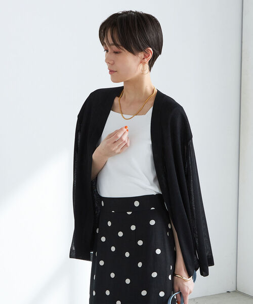 NOLLEY’S(ノーリーズ)の「《手洗い可能》シアー羽織りカーディガン(カーディガン/ボレロ・レディース・アイボリー/ブラック/ライトグレー・38)」の19枚目の写真