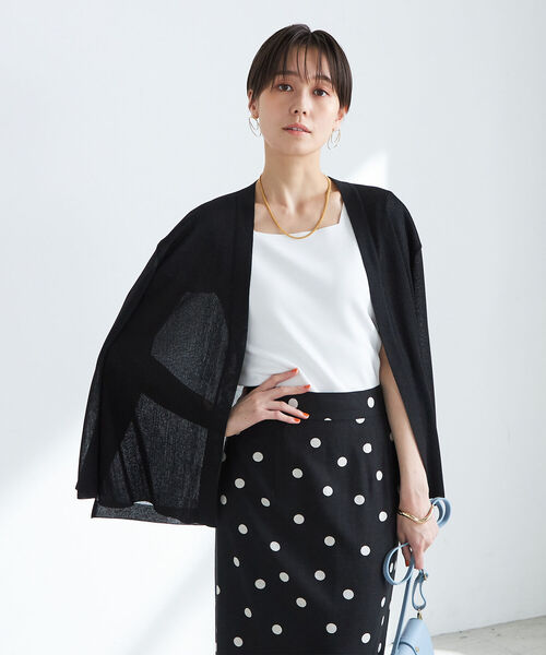 NOLLEY’S(ノーリーズ)の「《手洗い可能》シアー羽織りカーディガン(カーディガン/ボレロ・レディース・アイボリー/ブラック/ライトグレー・38)」の20枚目の写真