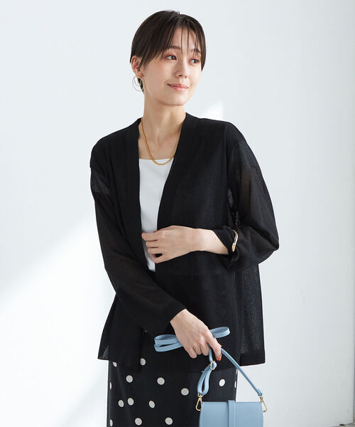 NOLLEY’S(ノーリーズ)の「《手洗い可能》シアー羽織りカーディガン(カーディガン/ボレロ・レディース・アイボリー/ブラック/ライトグレー・38)」の21枚目の写真