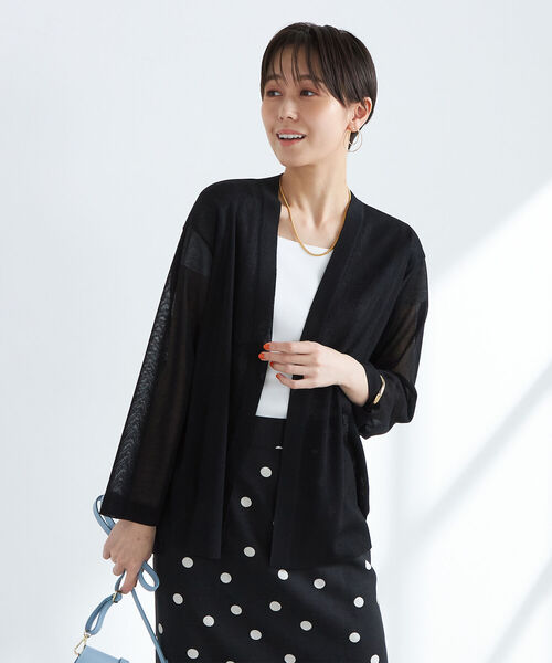 NOLLEY’S(ノーリーズ)の「《手洗い可能》シアー羽織りカーディガン(カーディガン/ボレロ・レディース・アイボリー/ブラック/ライトグレー・38)」の22枚目の写真