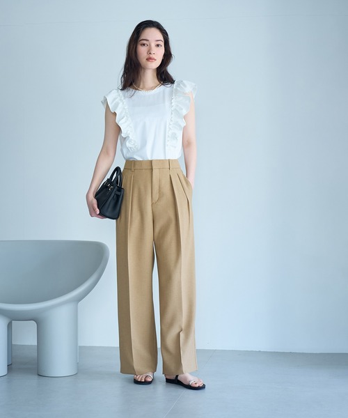 ROPE'（ロペ）の「【洗える】リネンライクワイドパンツ/セットアップ対応（その他パンツ・レディース・ブラック/ベージュ・38/36）」の17枚目の写真