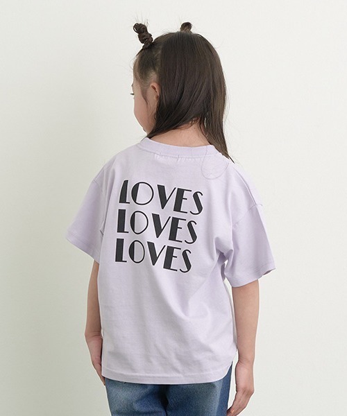 b・ROOM(ビールーム)の「【型崩れしないやわらかコットン】アソートオリジナルロゴプリントTシャツ(Tシャツ/カットソー・キッズ・クリーム/ブルー/アイボリー/グレイッシュベージュ/ライトブルー/ラベンダー・100cm/110cm/120cm/130cm/140cm/150cm)」の6枚目の写真
