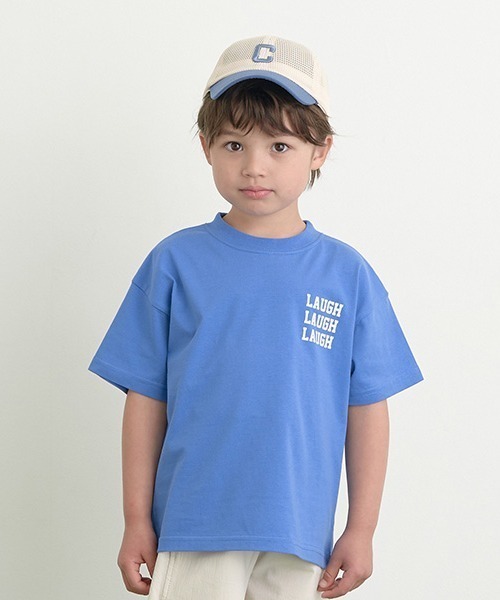 b・ROOM(ビールーム)の「【型崩れしないやわらかコットン】アソートオリジナルロゴプリントTシャツ(Tシャツ/カットソー・キッズ・クリーム/ブルー/アイボリー/グレイッシュベージュ/ライトブルー/ラベンダー・100cm/110cm/120cm/130cm/140cm/150cm)」の5枚目の写真