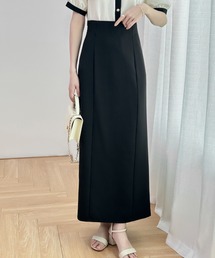 バックスリットハイウエストロングスカート