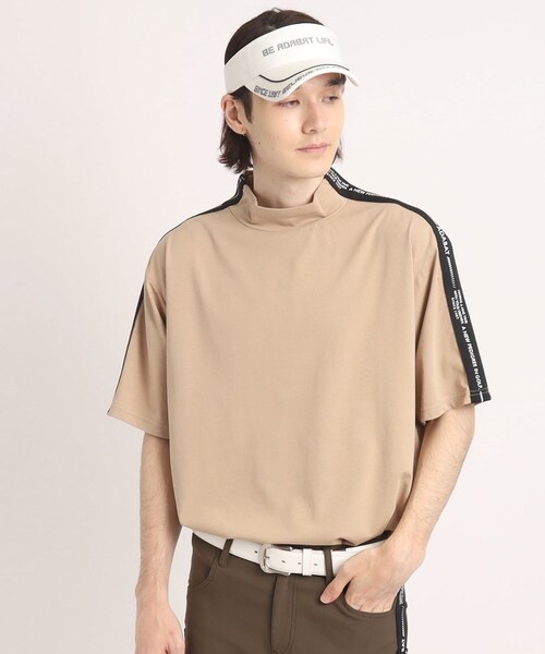 adabat（アダバット）の「◆【UVカット/接触冷感/ユニセックス】ショルダーデザイン 半袖モックネックプルオーバー（Tシャツ/カットソー・メンズ・ダークネイビー/ナチュラル/ホワイト・46/48/50）」の3枚目の写真