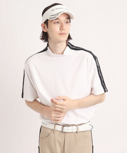 adabat（アダバット）の「◆【UVカット/接触冷感/ユニセックス】ショルダーデザイン 半袖モックネックプルオーバー（Tシャツ/カットソー・メンズ・ダークネイビー/ナチュラル/ホワイト・46/48/50）」の2枚目の写真