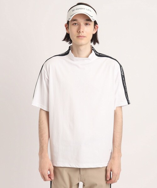 adabat（アダバット）の「◆【UVカット/接触冷感/ユニセックス】ショルダーデザイン 半袖モックネックプルオーバー（Tシャツ/カットソー・メンズ・ダークネイビー/ナチュラル/ホワイト・46/48/50）」の4枚目の写真