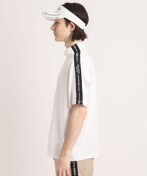 adabat（アダバット）の「◆【UVカット/接触冷感/ユニセックス】ショルダーデザイン 半袖モックネックプルオーバー（Tシャツ/カットソー・メンズ・ダークネイビー/ナチュラル/ホワイト・46/48/50）」の5枚目の写真