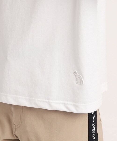 adabat（アダバット）の「◆【UVカット/接触冷感/ユニセックス】ショルダーデザイン 半袖モックネックプルオーバー（Tシャツ/カットソー・メンズ・ダークネイビー/ナチュラル/ホワイト・46/48/50）」の9枚目の写真