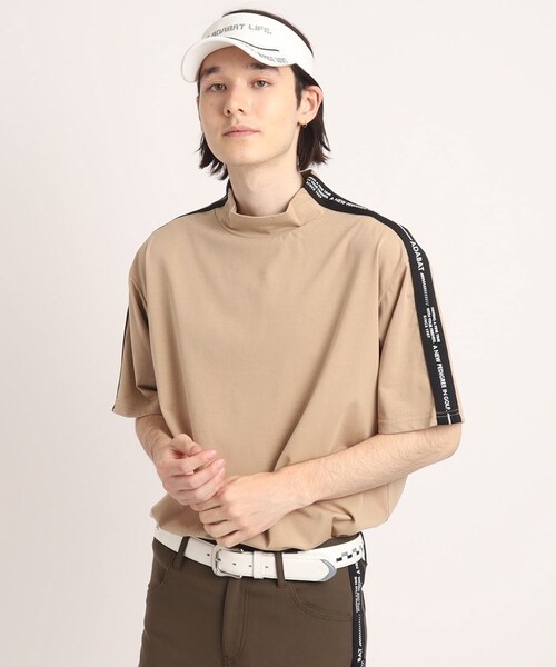 adabat（アダバット）の「◆【UVカット/接触冷感/ユニセックス】ショルダーデザイン 半袖モックネックプルオーバー（Tシャツ/カットソー・メンズ・ダークネイビー/ナチュラル/ホワイト・46/48/50）」の13枚目の写真