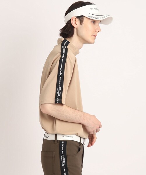 adabat（アダバット）の「◆【UVカット/接触冷感/ユニセックス】ショルダーデザイン 半袖モックネックプルオーバー（Tシャツ/カットソー・メンズ・ダークネイビー/ナチュラル/ホワイト・46/48/50）」の14枚目の写真