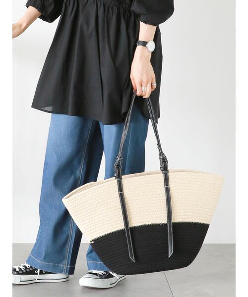 Samansa Mos2 blue（サマンサモスモスブルー）の「合皮ハンドルバスケット（ハンドバッグ・レディース・ベージュ/キナリ・F）」の17枚目の写真