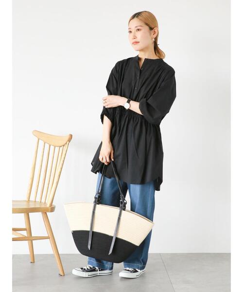 Samansa Mos2 blue（サマンサモスモスブルー）の「合皮ハンドルバスケット（ハンドバッグ・レディース・ベージュ/キナリ・F）」の11枚目の写真