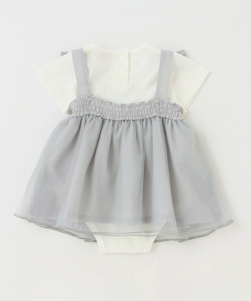 petit main（プティマイン）の「チュールOP半袖ロンパースセット（その他ベビーウェア・キッズ・アイボリー/ライトピンク/ライトブルー・80ｃｍ/70cm）」の6枚目の写真