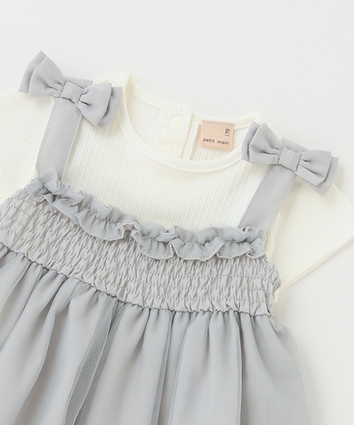 petit main（プティマイン）の「チュールOP半袖ロンパースセット（その他ベビーウェア・キッズ・アイボリー/ライトピンク/ライトブルー・80ｃｍ/70cm）」の14枚目の写真